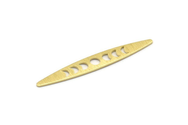 Brass Oval Blank, 12 Textured Raw Brass, Brass Blanks, Brass Oval Moon Phases Blanks (50x7x0.80mm) M02494