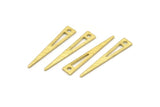Brass Triangle Charm, 50 Textured Raw Brass Tiny Triangle Charms With 1 Hole, Findings (26x4.5x0.80mm) M02504