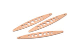 Copper Oval Charm, 8 Raw Copper, Copper Charms, Copper Oval Moon Phases Charms With 1 Hole (50x7x0.80mm) M02492