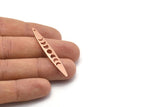 Copper Oval Charm, 8 Raw Copper, Copper Charms, Copper Oval Moon Phases Charms With 1 Hole (50x7x0.80mm) M02492