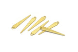 Brass Triangle Charm, 50 Textured Raw Brass Tiny Triangle Charms With 1 Loop, Findings (29x4.5x0.80mm) M02512