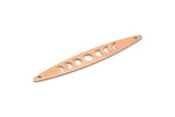 Copper Oval Charm, 8 Raw Copper, Copper Charms, Copper Oval Moon Phases Charms With 2 Holes (50x7x0.80mm) M02493