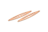 Copper Oval Charm, 8 Raw Copper, Copper Charms, Copper Oval Moon Phases Charms With 2 Holes (50x7x0.80mm) M02493