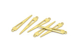 Brass Triangle Charm, 50 Textured Raw Brass Tiny Triangle Charms With 1 Loop, Findings (29x4.5x0.80mm) M02503