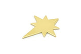 Brass Pole Star Blank, 10 Raw Brass, Brass Blanks, Brass Pole Star Blanks (27x22x0.80mm) M02480