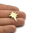 Brass Pole Star Blank, 10 Raw Brass, Brass Blanks, Brass Pole Star Blanks (27x22x0.80mm) M02480