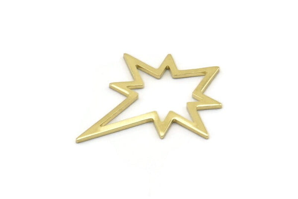 Brass Pole Star Blank, 10 Raw Brass, Brass Blanks, Brass Pole Star Blanks (27x22x0.80mm) M02483