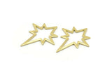 Brass Pole Star Blank, 10 Raw Brass, Brass Blanks, Brass Pole Star Blanks (27x22x0.80mm) M02483