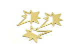 Brass Pole Star Blank, 10 Raw Brass, Brass Blanks, Brass Pole Star Blanks (27x22x0.80mm) M02487