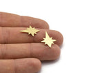 Brass Pole Star Blank, 24 Raw Brass, Brass Blanks, Brass Pole Star Blanks (20x15x0.80mm) M02482