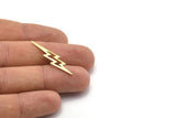 Brass Lightning Blank, 24 Raw Brass, Brass Lightning Blanks, Stamping Blanks (34x8x0.80mm) M02475