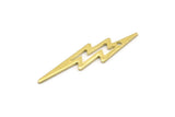 Brass Lightning Charm, 24 Raw Brass, Brass Lightning Charms With 1 Hole (34x8x0.80mm) M02473