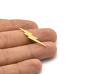 Brass Lightning Blank, 12 Raw Brass, Brass Lightning Blanks, Stamping Blanks (34x8x0.80mm) M02476