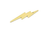 Brass Lightning Charm, 12 Raw Brass, Brass Lightning Charms With 1 Hole (34x8x0.80mm) M02477