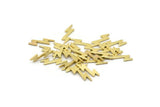 Brass Lightning Blank, 50 Raw Brass, Brass Tiny Lightning Blanks, Stamping Blanks (14x4x0.80mm) M02489