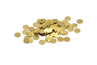 6mm Stamping Tag, 100 Raw Brass Round Tags, Charms, Findings, Stamping Tag (6mm) Brs79 A0287