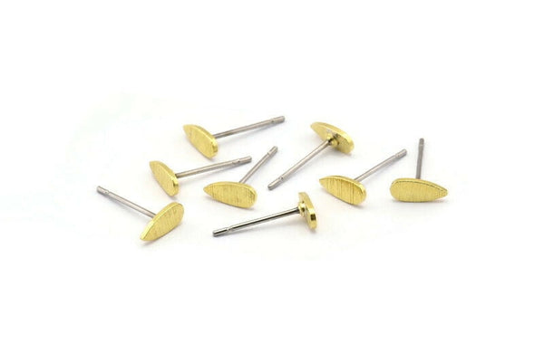 Brass Drop Earring, 12 Textured Tiny Raw Brass Drop Blanks (7x3x0.80mm) M01412 A2419