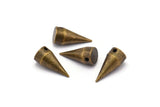 Antique Brass Spike, 8 Antique Brass Spike Pendants (15x7mm)  A0753