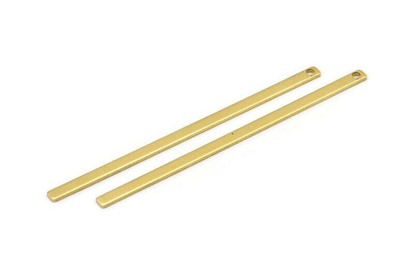 Long Bar Pendant, 4 Raw Brass Bars, Tags 70x3x1mm) BRC 160--A0823