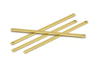 Long Bar Pendant, 4 Raw Brass Bars, Tags 70x3x1mm) BRC 160--A0823