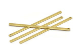 Long Bar Pendant, 4 Raw Brass Bars, Tags 70x3x1mm) BRC 160--A0823