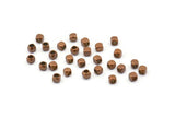 100 Copper Brass Tiny Square Cube Spacer Beads (2.5 Mm) (b0077)