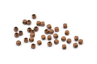 100 Copper Brass Tiny Square Cube Spacer Beads (2.5 Mm) (b0077)
