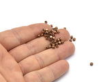 100 Copper Brass Tiny Square Cube Spacer Beads (2.5 Mm) (b0077)
