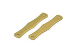 2 Holes Brass Bar, 12 Raw Brass Rectangle Stamping Blank With 2 Holes, Pendant (7.3x36x0.8mm) A0909