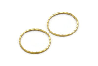 Textured Circle Charm, 50 Cutting Raw Brass Circles (18mm) A0586
