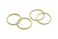 Textured Circle Charm, 50 Cutting Raw Brass Circles (18mm) A0586