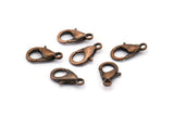 Vintage Copper Clasps, 100 Antique Copper Lobster Claw Clasps (12x6mm) P502 A0401