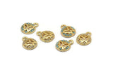 Gold Butterfly Charm, 4 Gold Plated Butterfly, Cubic Zircon, CZ Pave Butterfly Charm, Zircon Charm Pendants (8x10mm) SY0015