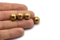 Brass Ball Bead, 24 Raw Brass Spacer Bead, Findings (12mm) Brsm2 - A0747