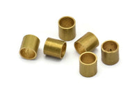 Brass Tube Beads, 24 Raw Brass Industrial Tube Findings, (7x7mm)   A0677
