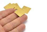 Square Textures Blank, 20 Raw Brass Square Textured Blanks (20mm) Brs 673-0 A0171