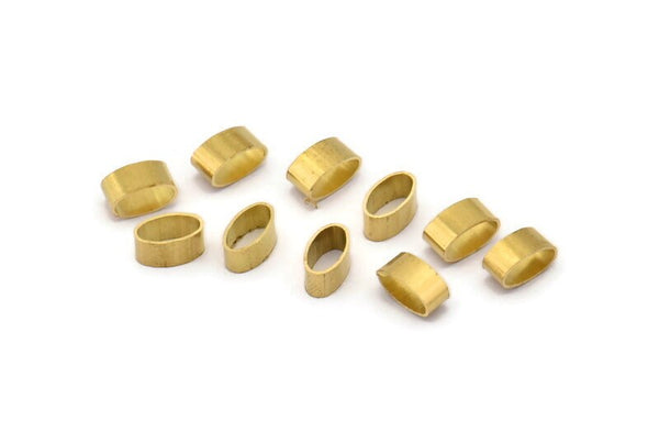 50 Oval Raw Brass Tubes (6x3x3.5mm) Sq11 A0749
