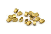 50 Oval Raw Brass Tubes (6x3x3.5mm) Sq11 A0749