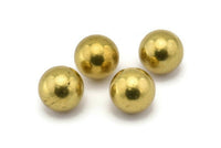 10 Raw Brass Ball Beads Without Holes 13.7 Mm Bs-1098--r002