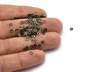 Middle Hole Connector, 250 Antique Brass Round Middle Hole Connector, Findings (3mm) K014