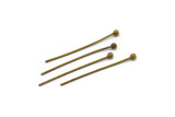 Antique Brass Pin, 100 Antique Brass Ball Head Pins, Findings (25mm) Bp-025 Brc226