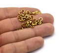 3 Shaped Connector, 50 Raw Brass 3 Shaped Connectors, Findings (10x5x2mm) F002