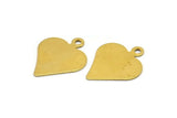 Heart Necklace Finding, 50 Raw Brass Heart Stamping Tags, Charms, Findings (16x13mm) A0532