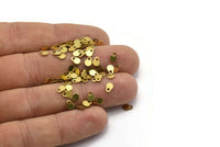 Tiny Brass Charm, 100 Raw Brass Charms (4x5mm) Brs 8089 L006