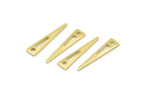 Brass Triangle Charm, 50 Raw Brass Tiny Triangle Charms With 1 Hole, Findings (20x4x0.80mm) M02469