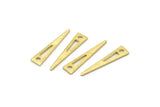 Brass Triangle Charm, 50 Textured Raw Brass Tiny Triangle Charms With 1 Hole, Findings (20x4x0.80mm) M02468