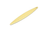 Brass Oval Charm, 12 Raw Brass Marquise Charms With 1 Hole (50x7x0.80mm) M02517