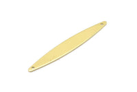 Brass Oval Charm, 12 Raw Brass Marquise Charms With 2 Holes, Connectors (50x7x0.80mm) M02522