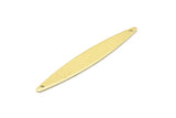 Brass Oval Charm, 12 Raw Brass Marquise Charms With 2 Holes, Connectors (50x7x0.80mm) M02522