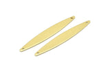 Brass Oval Charm, 12 Raw Brass Marquise Charms With 2 Holes, Connectors (50x7x0.80mm) M02522